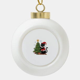 Kerstmis Zwarte Kat Sinterklaas Hoed Boom Muis Keramische Bal Ornament