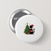 Kerstmis Zwarte Kat Sinterklaas Hoed Boom Muis Ronde Button 5,7 Cm (Voorkant /achterkant)