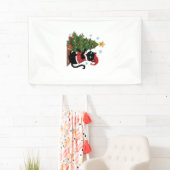 Kerstmis Zwarte Kat Sinterklaas Hoed Boom Muis Spandoek (Insitu)