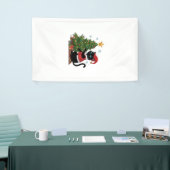 Kerstmis Zwarte Kat Sinterklaas Hoed Boom Muis Spandoek (Beurs)
