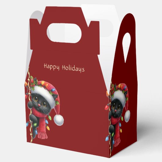 Kerstmis Zwarte Kat Vakantie Cadeaubox Bedankdoosjes (Geopend)
