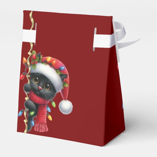 Kerstmis Zwarte Kat Vakantie Cadeaubox Bedankdoosjes (Achterkant)