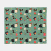 Kerstmis Zwarte Katten Fleece Deken (Voorkant (Horizontaal))