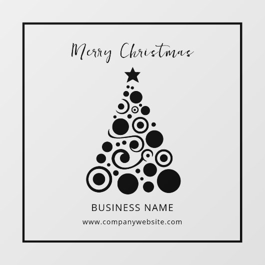 Kerstmis Zwarte Kerstboom Raamdecoratie Raamsticker (Vel)