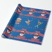 Kerstmis Zwarte Kerstman Inpakpapier (Uitgerold)