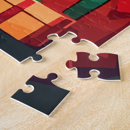 Kerstmis zwarte kerstman legpuzzel (Zijkant)