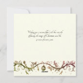 Kerstmis Zwarte Kerstman - Rococo & Roze Bloemmoti Feestdagenkaart (Achterkant)