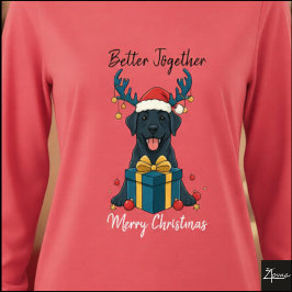 Kerstmis Zwarte Labrador Geschenk Grafisch Rendier Tri-Blend Shirt