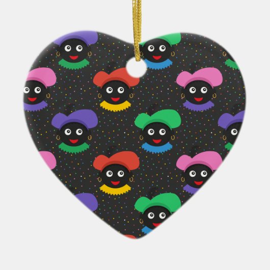 Kerstmis Zwarte Piet Keramisch Ornament (Voorkant)