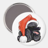 Kerstmis zwarte poedelmagneet magneet (Voorkant / Achterkant)