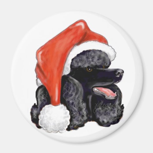 Kerstmis zwarte poedelmagneet magneet (Voorkant)