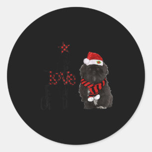 Kerstmis Zwarte Shih Tzus 2020 Vreugde Hoop Liefde Ronde Sticker