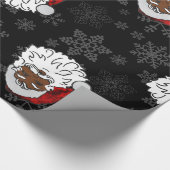 Kerstmis zwarte Sinterklaas sneeuwvlokken Cadeaupapier (Hoek)
