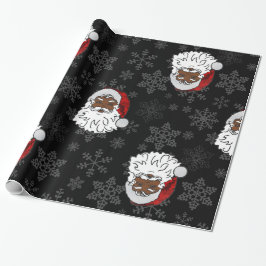 Kerstmis zwarte Sinterklaas sneeuwvlokken Cadeaupapier