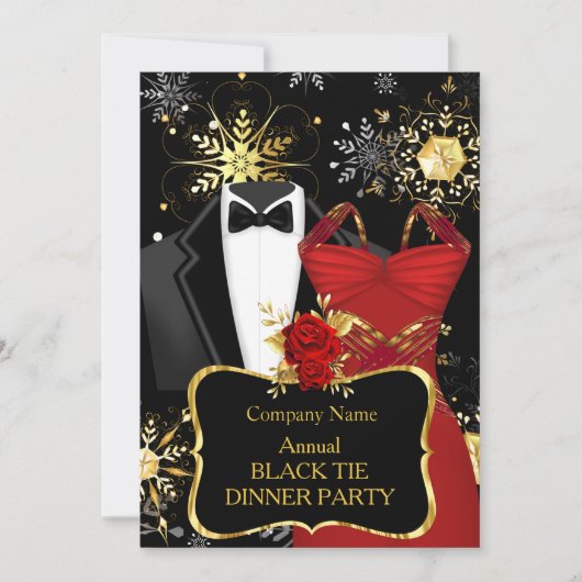 Kerstmis zwarte Stropdas Rood Kaart (Voorkant)