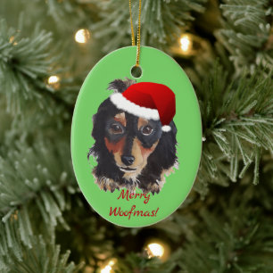 Kerstmis, zwarte taan, lange hommel keramisch ornament