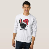 Kerstmis Zwarte Tan Franse Bulldog Sweatshirt (Voorkant volledig)