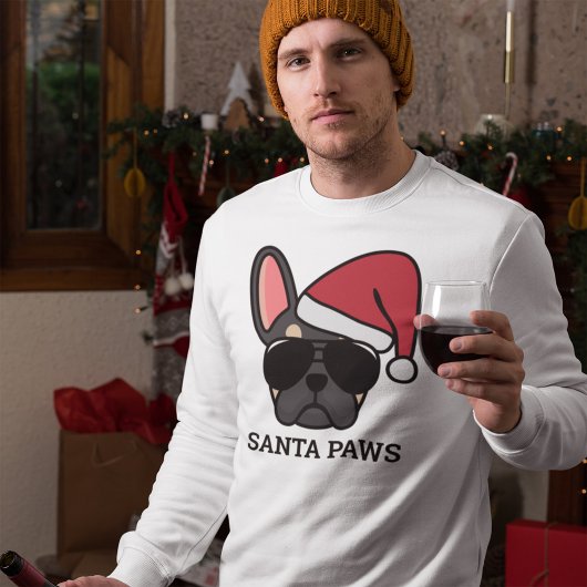 Kerstmis Zwarte Tan Franse Bulldog Sweatshirt