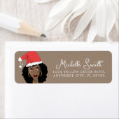 Kerstmis, Zwarte Vrouw, Natuurlijke Haar Schoonhei Etiket (Insitu)