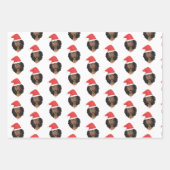 Kerstmis, zwarte vrouwen met rode kerstmutsen inpakpapier vel (Voorkant 2)