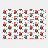 Kerstmis, zwarte vrouwen met rode kerstmutsen inpakpapier vel (Voorkant)