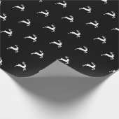 Kerstmis zwarte witte herten rendieren vakantie cadeaupapier (Hoek)