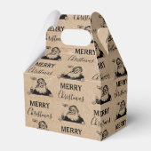 Kerstmis  zwarte witte kraft kerstkerstkerstman bedankdoosjes (Achterkant)