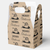 Kerstmis  zwarte witte kraft kerstkerstkerstman bedankdoosjes (Geopend)