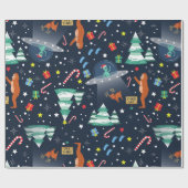 Kerstmisalien ontvoering Bigfoot Yeti Sasquatch Cadeaupapier (Vlak)