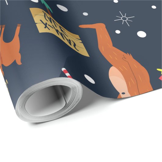 Kerstmisalien ontvoering Bigfoot Yeti Sasquatch Cadeaupapier (Rol Hoek)