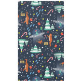 Kerstmisalien ontvoering Bigfoot Yeti Sasquatch Tafelkleed (Voorkant)