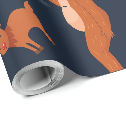 Kerstmisalien Yeti Sasquatch Bigfoot Cadeaupapier (Rol Hoek)