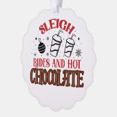 Kerstmisattracties en warme chocolademelk ornament kaart (Links)