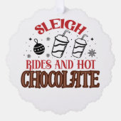 Kerstmisattracties en warme chocolademelk ornament kaart (Voorkant)