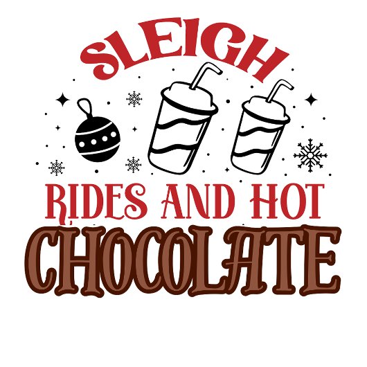 Kerstmisattracties en warme chocolademelk ornament kaart