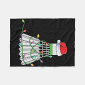 Kerstmisbadminton cadeau Kerstman hoed verpakt in  Fleece Deken (Voorkant (Horizontaal))