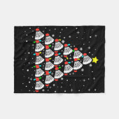 Kerstmisbadmintonspeler Shuttle Badminton Kerstmis Fleece Deken (Voorkant (Horizontaal))