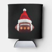 Kerstmisbal Amerikaanse Football Santa Hat (2) Blikjeskoeler (Voorkant)