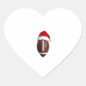 Kerstmisbal Amerikaanse Football Santa Hat (2) Hart Sticker (Voorkant)