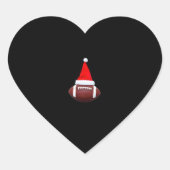 Kerstmisbal Amerikaanse Football Santa Hat (2) Hart Sticker (Voorkant)