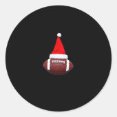Kerstmisbal Amerikaanse Football Santa Hat (2) Ronde Sticker (Voorkant)