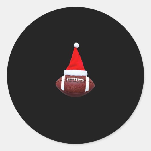 Kerstmisbal Amerikaanse Football Santa Hat (2) Ronde Sticker (Voorkant)