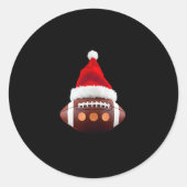 Kerstmisbal Amerikaanse Football Santa Hat (2) Ronde Sticker (Voorkant)