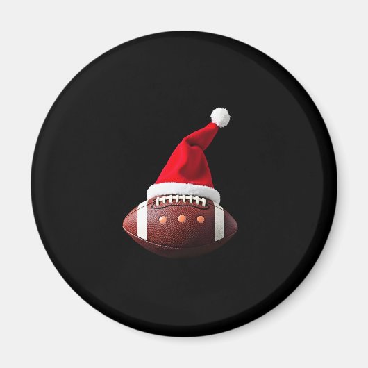 Kerstmisbal Amerikaanse Football Santa Hat (3) Magneet (Voorkant)