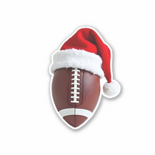 Kerstmisbal Amerikaanse Football Santa Hat (3) Sticker (Voorkant)