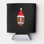 Kerstmisbal Amerikaanse Football Santa Hat (4) Blikjeskoeler (Voorkant)