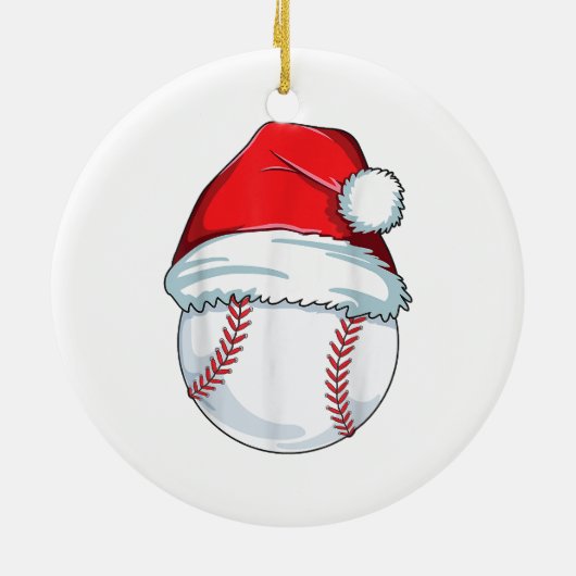 Kerstmisbal Santa Hat Ball Kinder BoyOrnament Keramisch Ornament (Achterkant)