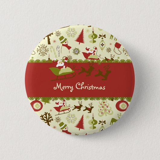 Kerstmisbezorging Ronde Button 5,7 Cm (Voorkant)