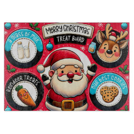 Kerstmisbordje voor de Kerstman | Melk, koekjes Snijplank