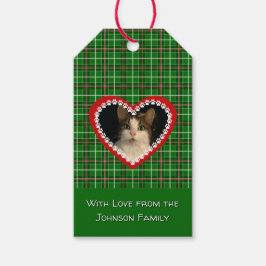 Kerstmischeque foto van huisdier cadeaulabel